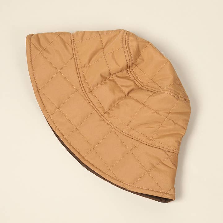 Fashion City - Wholesale Bucket hat – Women's - Plain Color Quilted Warm Bucket Hat4