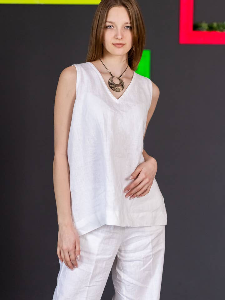 Aveiro linen top for wholesale by VIL'NI