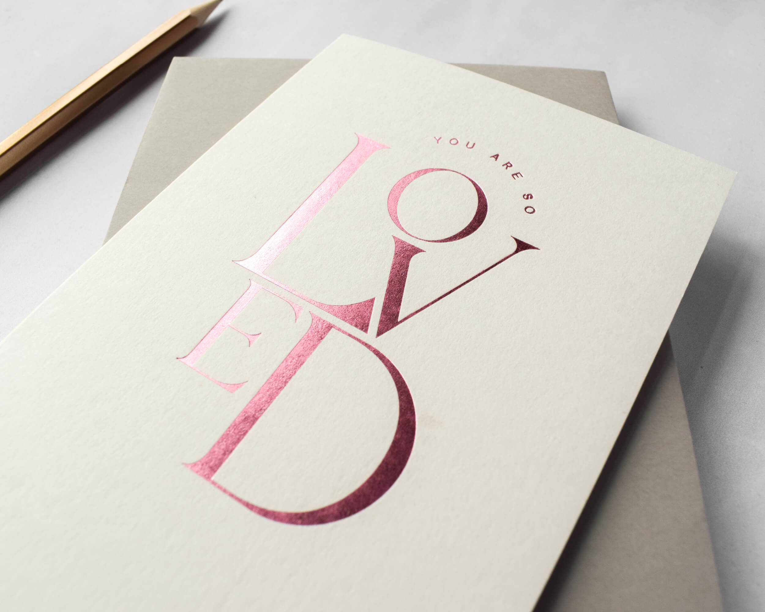 Jennifer Tune - Wholesale Love Card - You Are So Loved Card in Pink Foil4