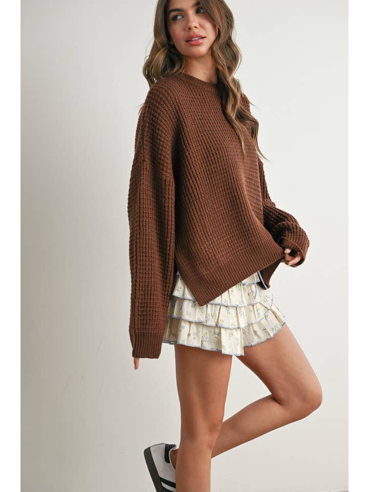 BUTTERMELON - Wholesale Knit Sweater - Women's - Round-Neck Classic Long Sleeve Top - BMW778248