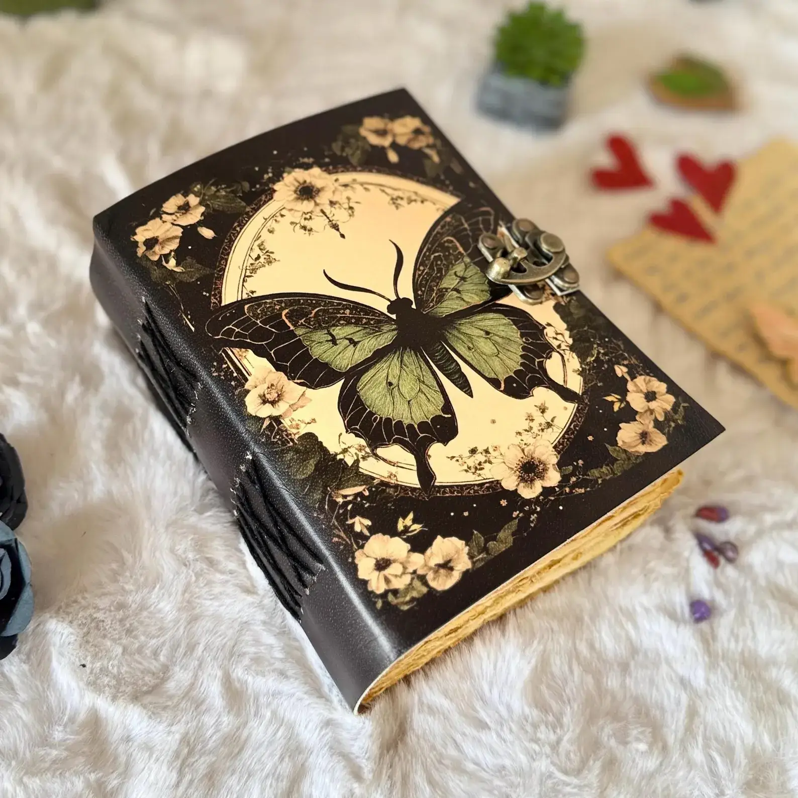 MNM HANDICRAFTS - Wholesale Journal/Diary - Gothic Journal spell book Luna Moths and Morpho Butterfly4