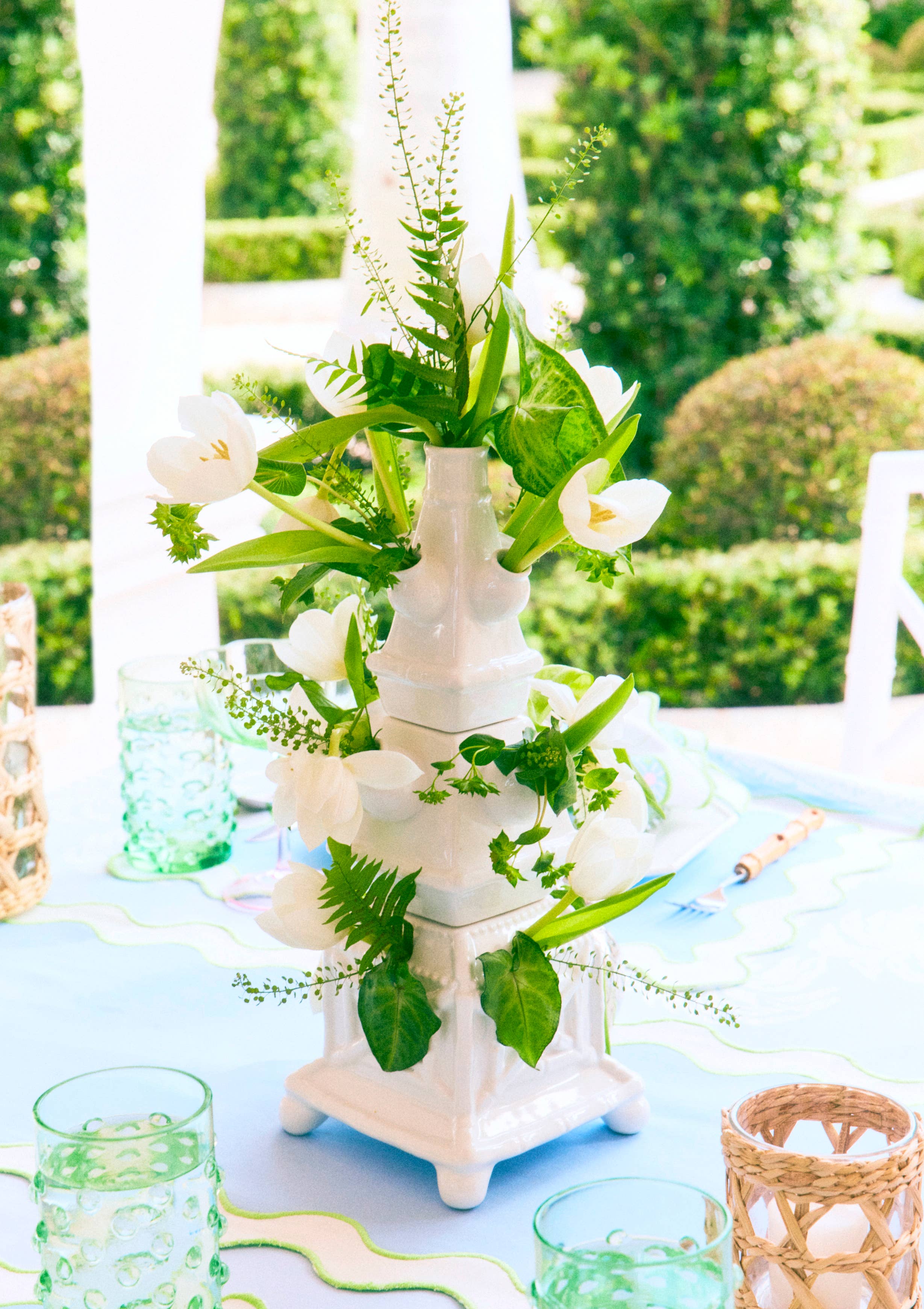 Lilly Pulitzer by Lifeguard Press - Wholesale Planter Box - Ceramic Tulipiere, Resort White2