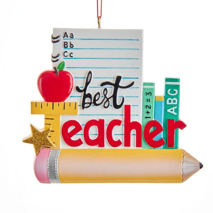 Teacher Ornament For Personalization for wholesale by Kurt S. Adler, Inc.