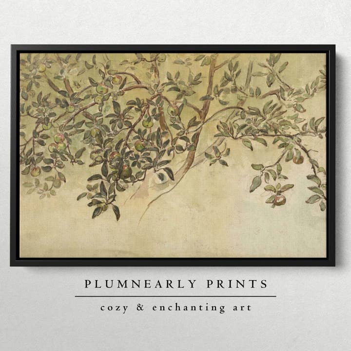 Plumnearly Prints - Wholesale Canvas Art - Shirlaw Apple Tree Watercolor Painting Framed Canvas Art 13