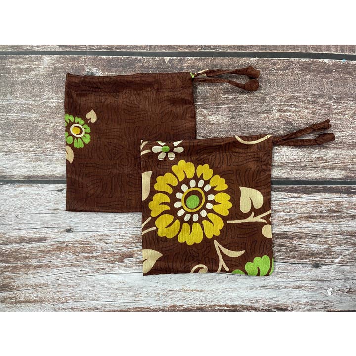 House of Kraft Jewelry & Accessories - Wholesale Gift Bag Set/Pack - Gift Pouches | Upcycled Silk Pouch | Pack Silk Gift Pouch42