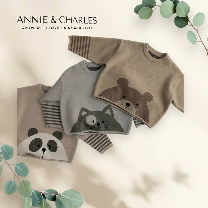 Annie & Charles® ELAIN knitted sweater for wholesale by Annie & Charles