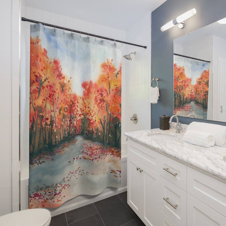 Autumn Journey Shower Curtain for wholesale by Brazen Design Studio