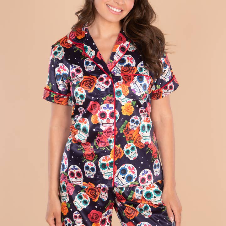 Dia De Los Muertos Pajama Top | Day of the Dead PJs for wholesale by Amanda Blu
