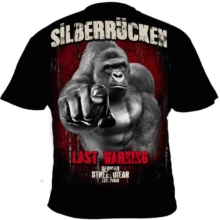 T-shirt (SR158 Silverback Last Warning) pour la vente par Silberrücken Heavy Wear