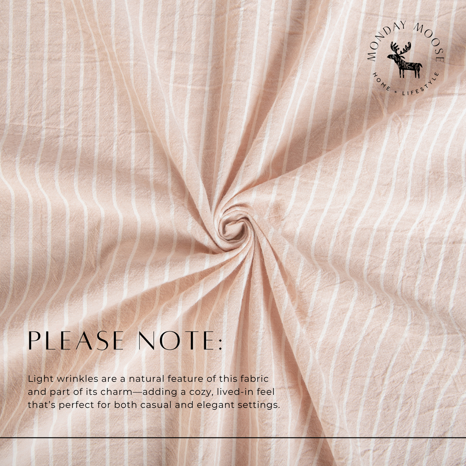 Monday Moose - Wholesale Tablecloth - Guaria Tablecloth (Beige/White Stripes)6