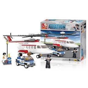 Texas Toy Distribution – Großhandel Baukasten – Kinder – Aviation Personal Helicopter Building Brick Kit (259 Stück)1