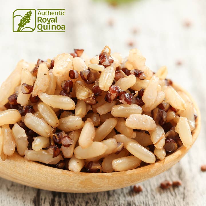 Quinoa and organic brown rice 340 GR for wholesale by Andean Valley Norge