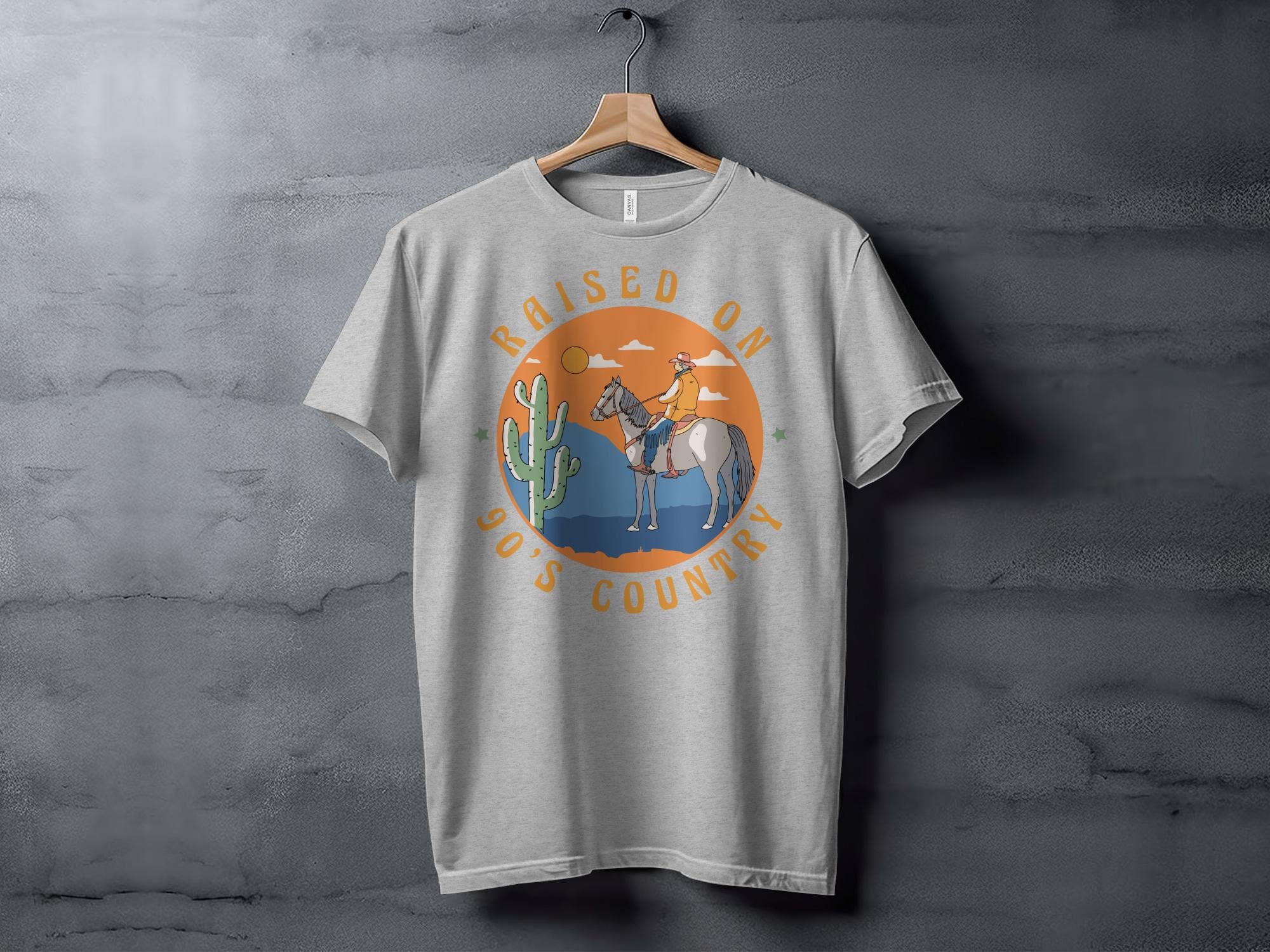 FreakyTeeFactory - Wholesale Screen Printed T-Shirt - Women's - Vintage 90's Country Raised Graphic Tee, Western Cowboy & Horse T-Shirt, Retro Style Shirt2