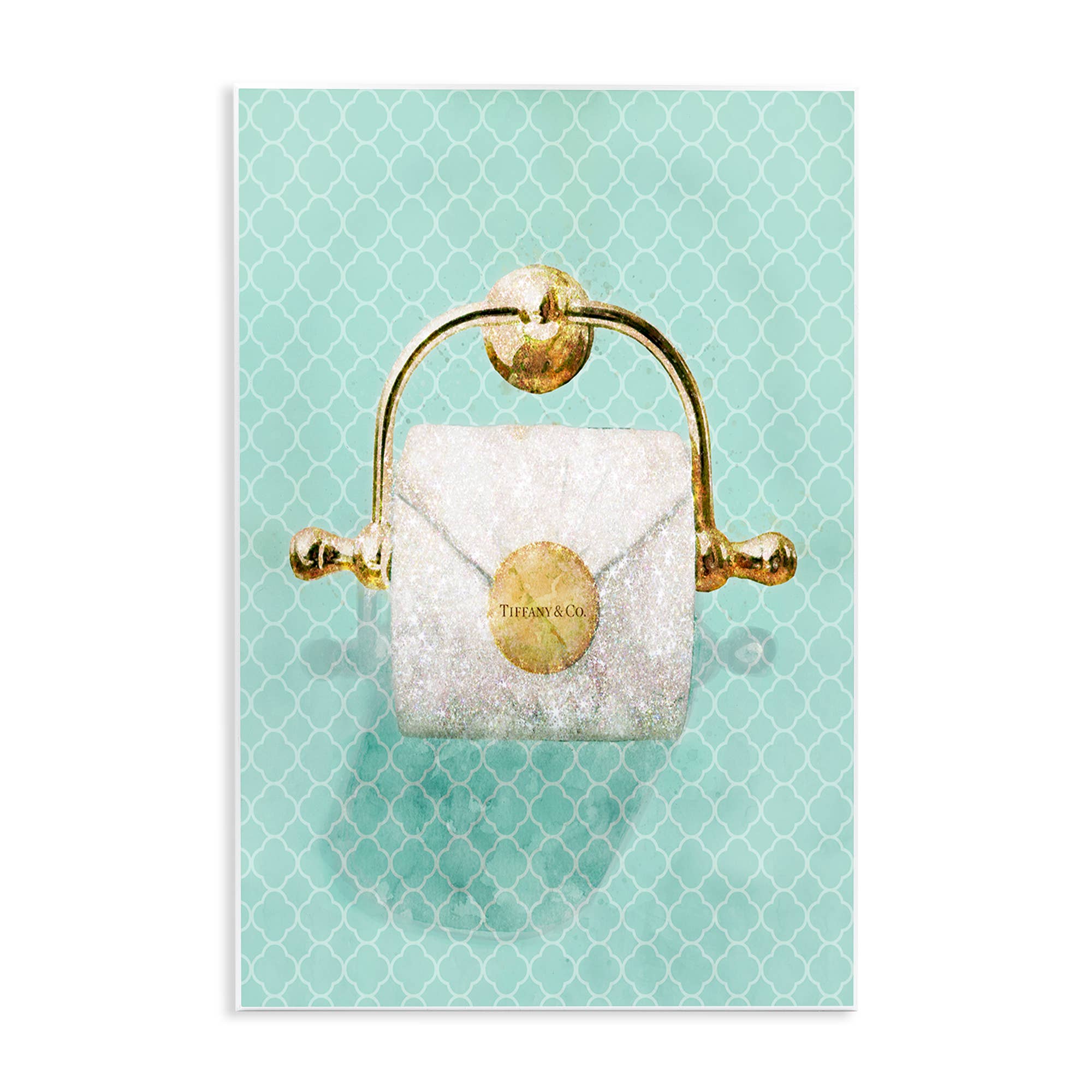 Stupell Industries - Wholesale Wall Decor - Kids & Baby - Fashion Toilet Paper Role Turquoise Wall Plaque2