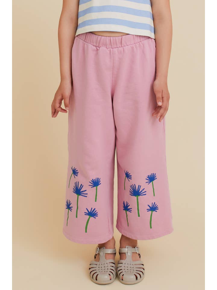 OXOX CLUB - Wholesale Pants - Kids - ORGANIC COTTON CORNFLOWER WIDE-LEG PANTS