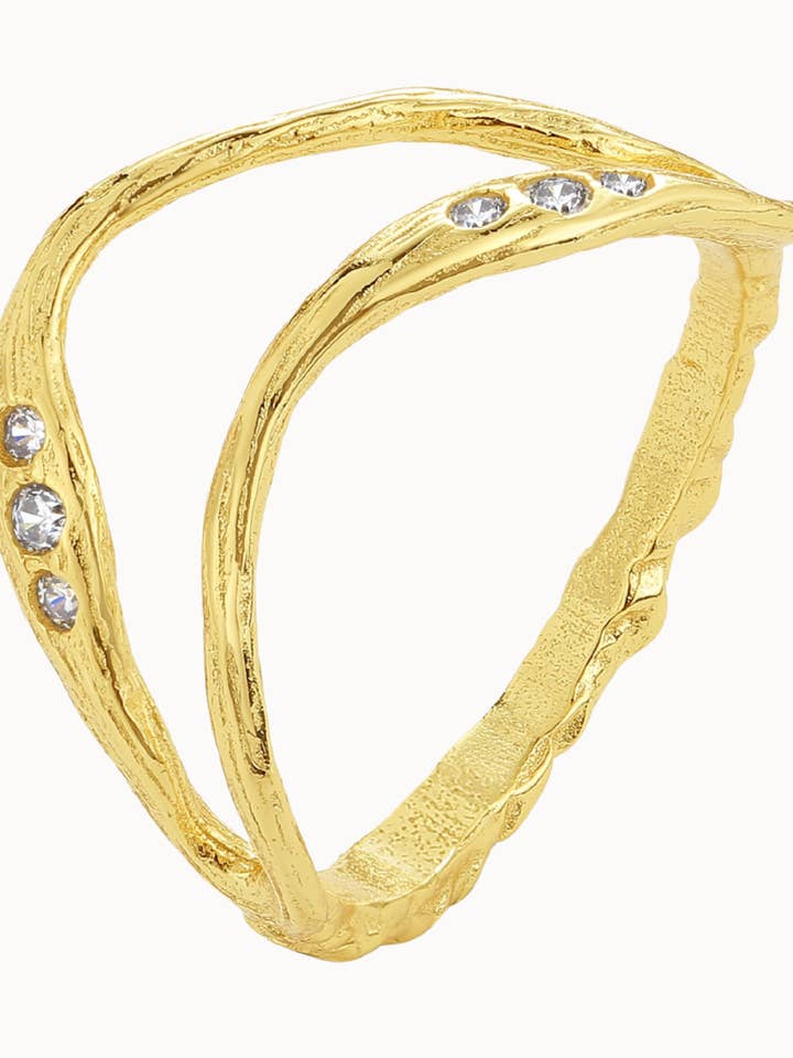 Sena Ring - Vergoldet für den Großhandel von Nava Copenhagen