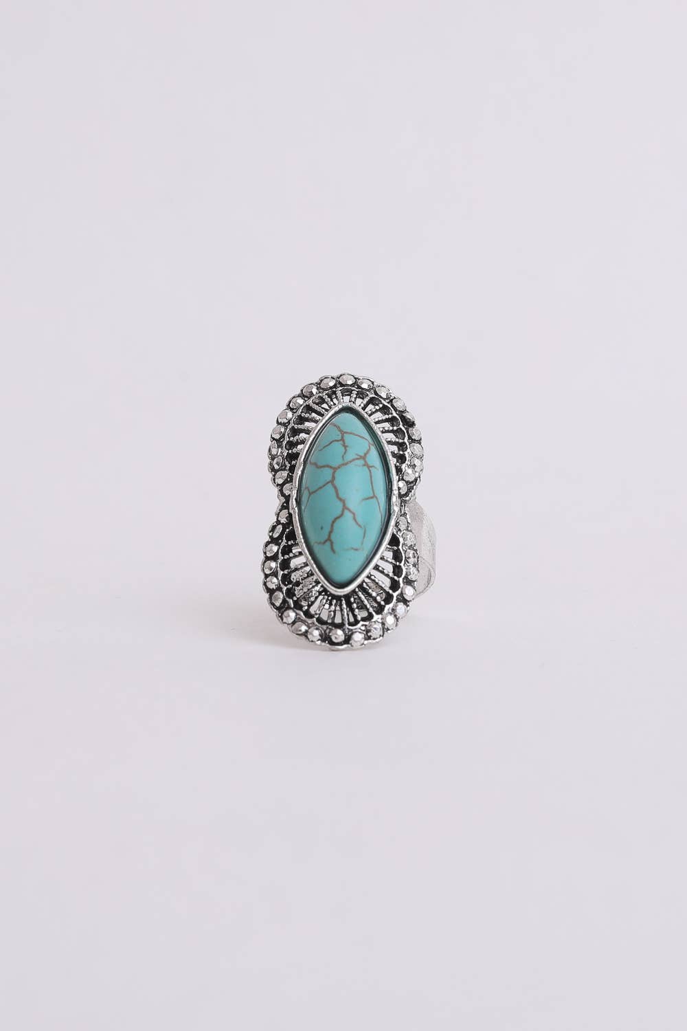 Leto Accessories - Wholesale Cocktail/Statement Ring - Marquise Western Adjustable Turquoise Ring2