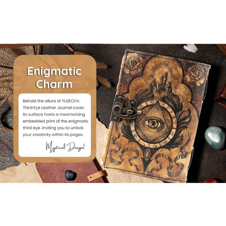 Tuzech Leather – wholesale Journal och dagbok – TUZECH läderklätt anteckningsbok med grimoirestil och ojämna kanter för män och kvinnor31