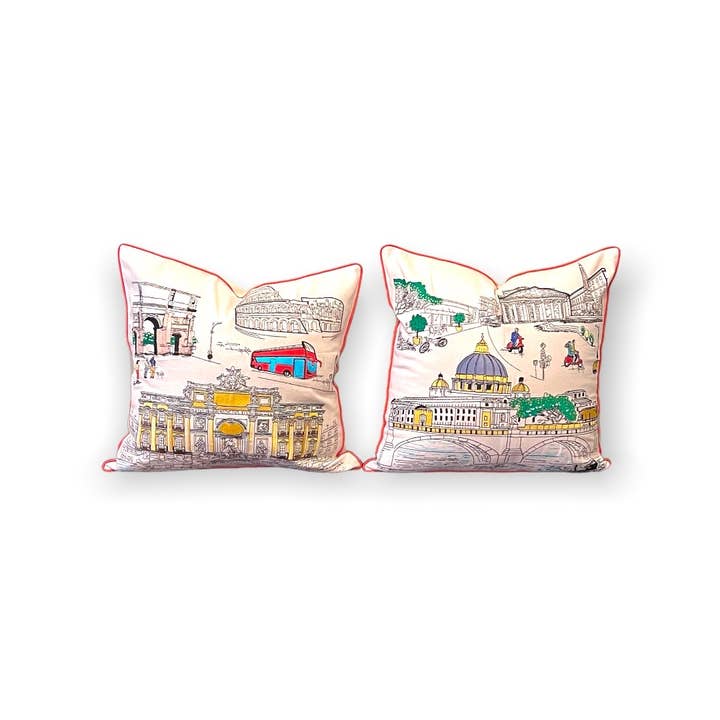 Geborduurde City Artistry-collectie - Kussenset Rome voor wholesale door Beyond Cushions Corporation