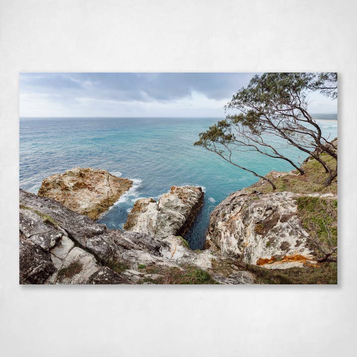 Coastal Ocean Rocky Cliffs Wall Art Print Stradbroke Island Whale Rock - Escape for wholesale by Ocean's Echo