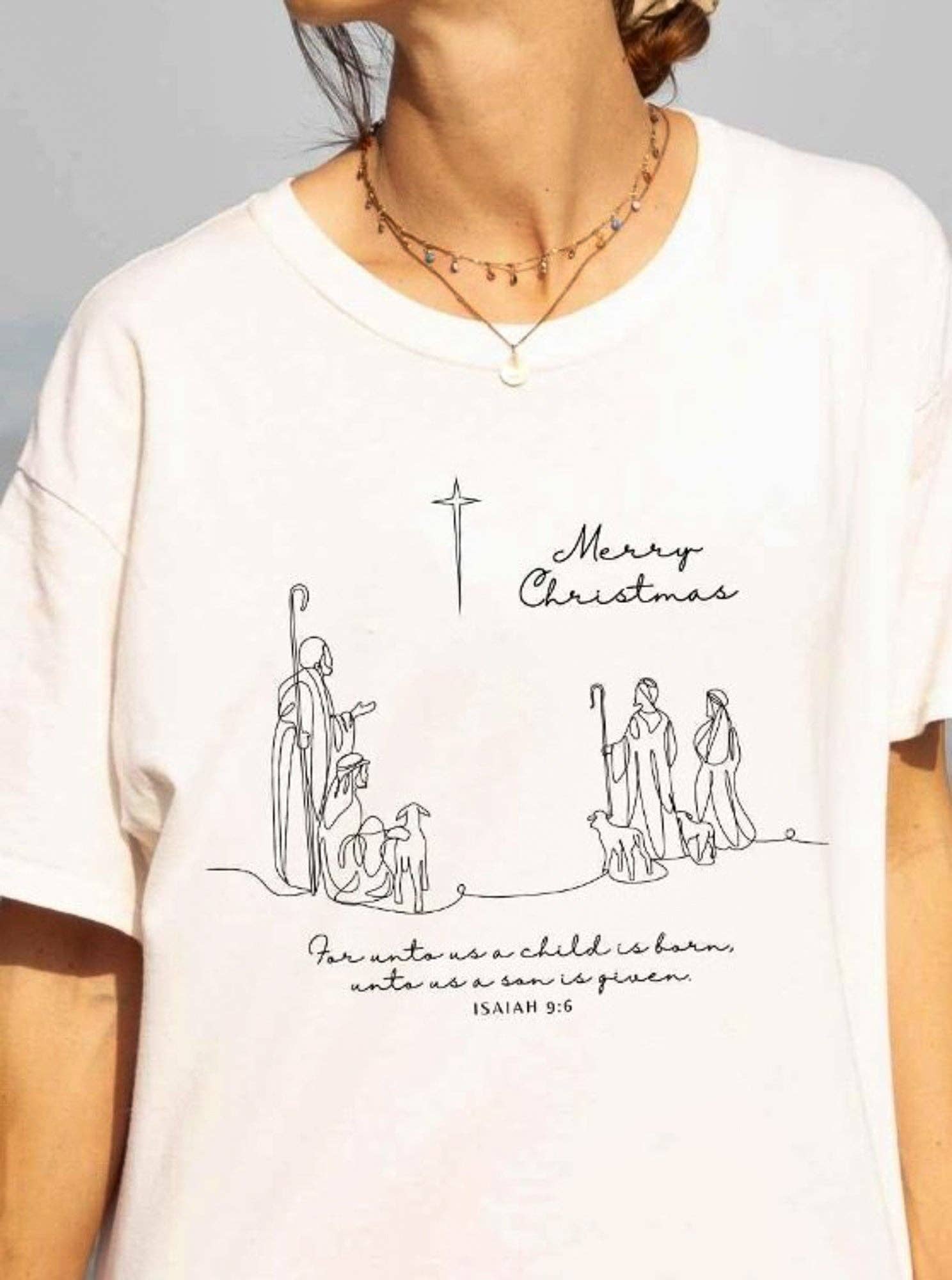 Peach Closet - Wholesale Screen Printed T-Shirt - Women's - Merry Christmas Isaiah 9:6 Tee