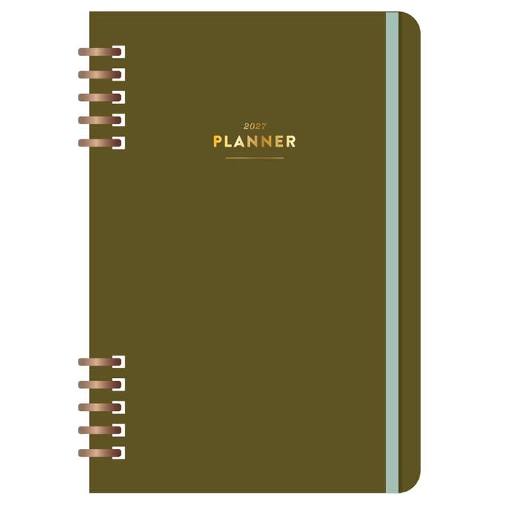 Green Spiral Planner - 2027 Calendar Year for wholesale by Studio Calico