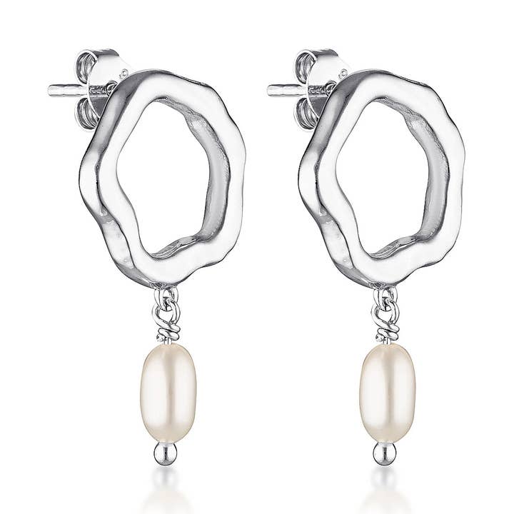 PEONY PEARL EARRINGS | SILVER for wholesale by EL&RO Jewellery