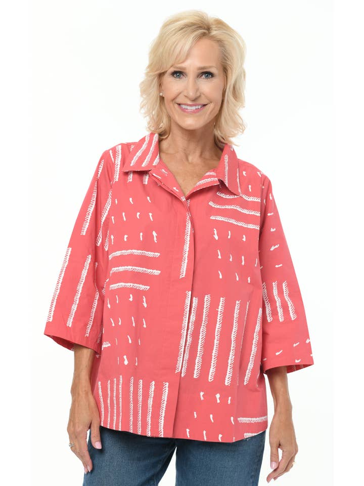 Tulip Clothing - Wholesale Button Down Shirt - Women's - SDC334 Alice in Paradise Sand Dunes*1