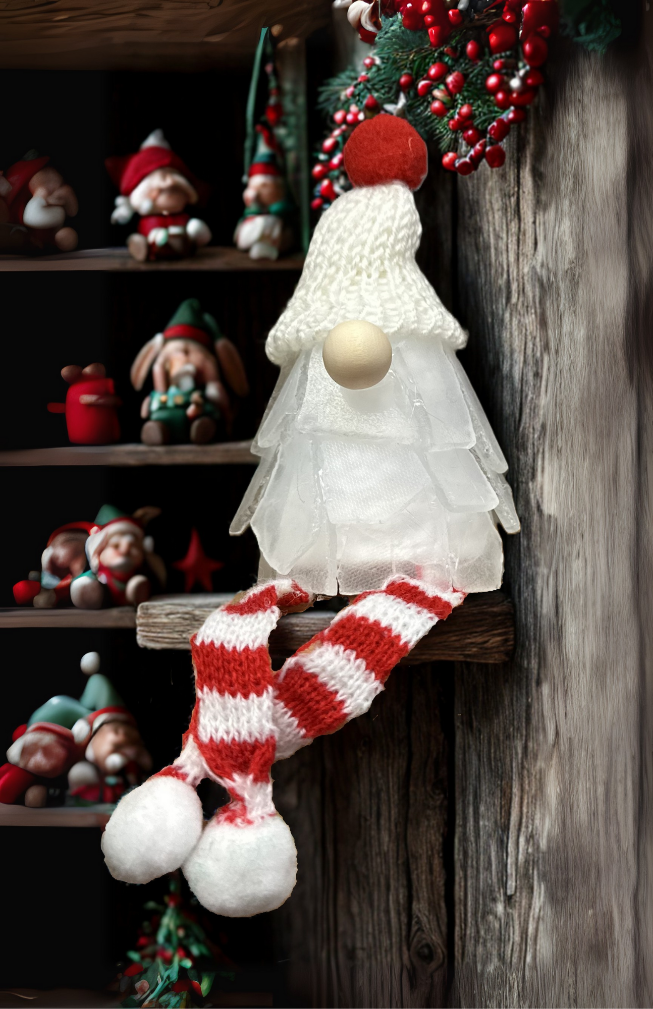 A SEAGLASS CREATION/SALTY SIGNS DESIGNS – Engroshandel Julepynt – Mini Seaglass Julegnom - Ingen Lys2