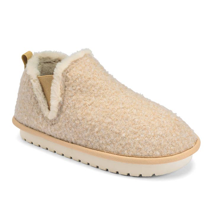 Cabrillo Bootie™ - Cream Warm and Fuzzy Slipper for wholesale on Faire