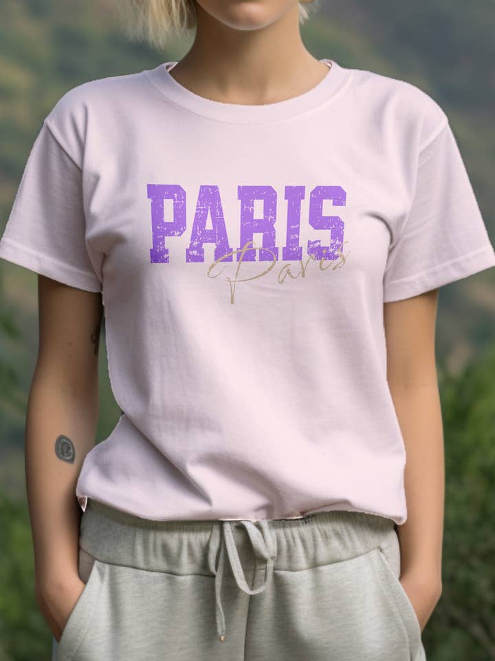 CTY-12 Paris Paris Grafik-T-Shirt für den Großhandel von NTITEES INC