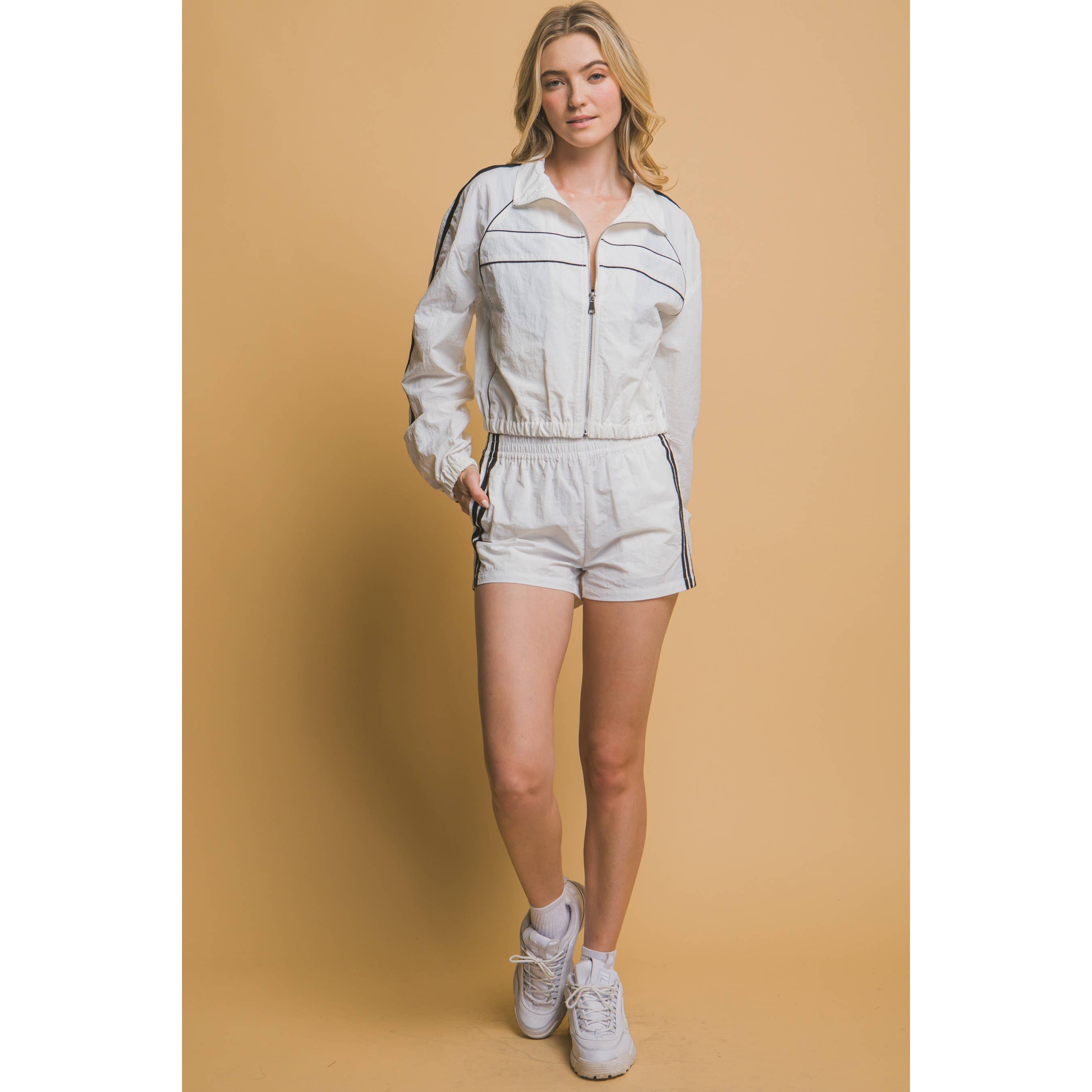 Paperdoll - Wholesale Jacket - Women's - Side Striped Windbreaker Jacket20