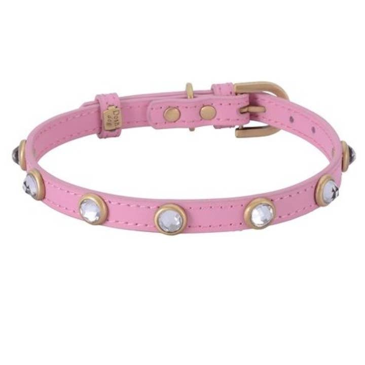 Mini Diamond Dog Collar/Leash - Pink, Rhinestones for wholesale by Dosha Dog