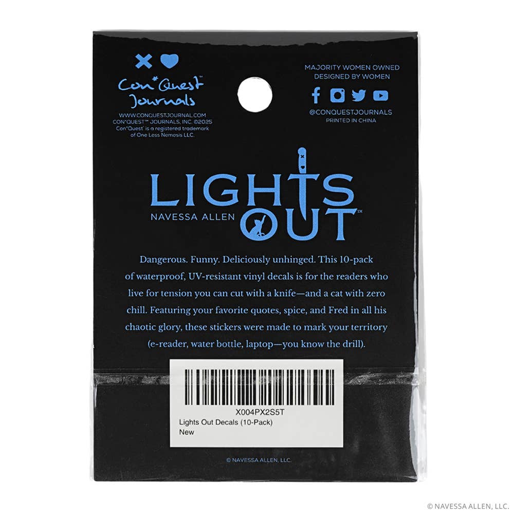 Conquest Journals - Vente Autocollant - (10-Pack) Autocollants Lights Out7