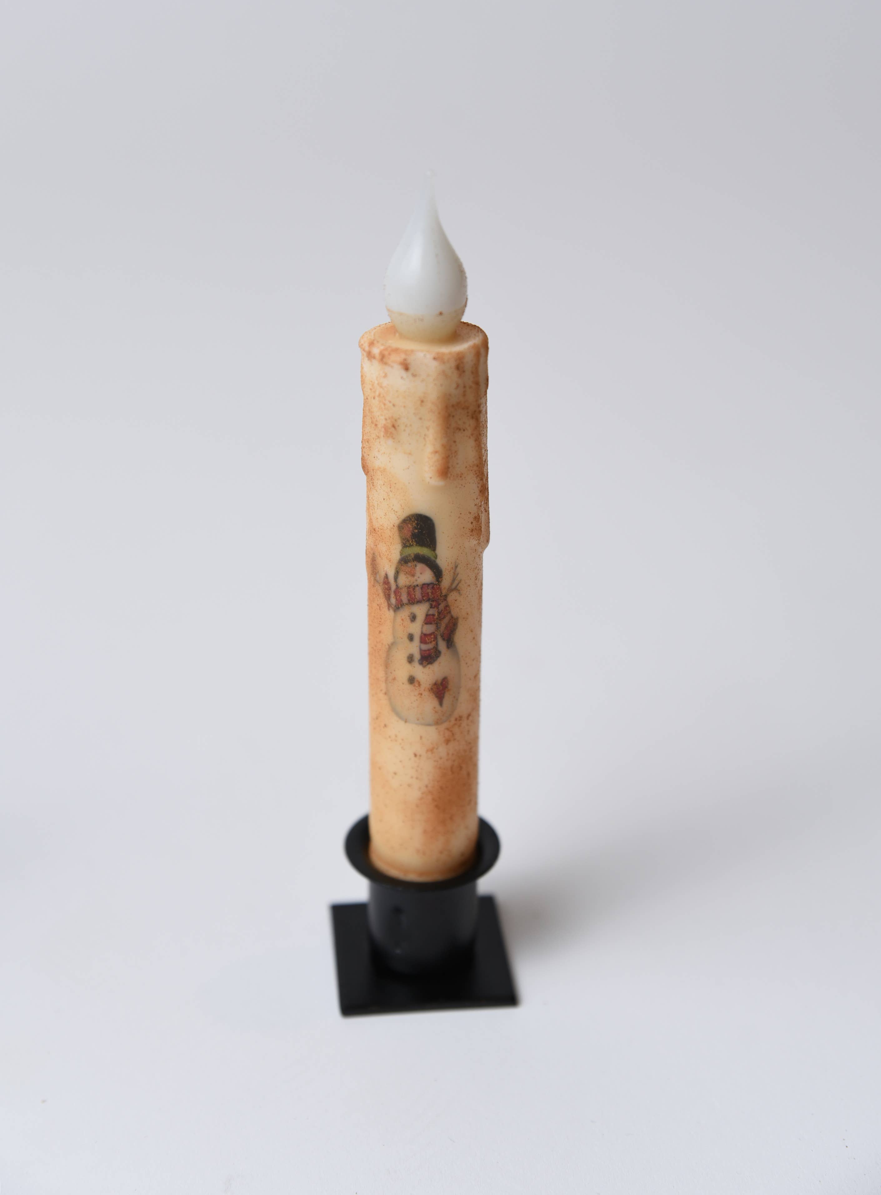 LMS Wholesale - Wholesale Flameless Candle - Snowman with Cardinals LED Time Taper Candle1