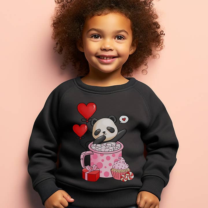 Peanut Bunny - Wholesale Sweatshirt - Kinderen - Panda Valentine Cocoa Cup sweatshirt voor kinderen