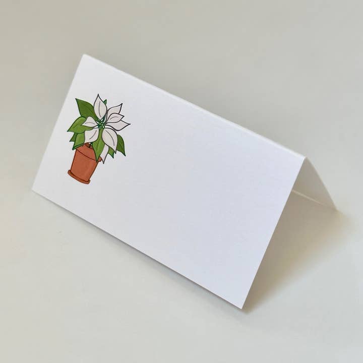 Poinsettia, White - Place Cards for wholesale by Georgetown Paperie