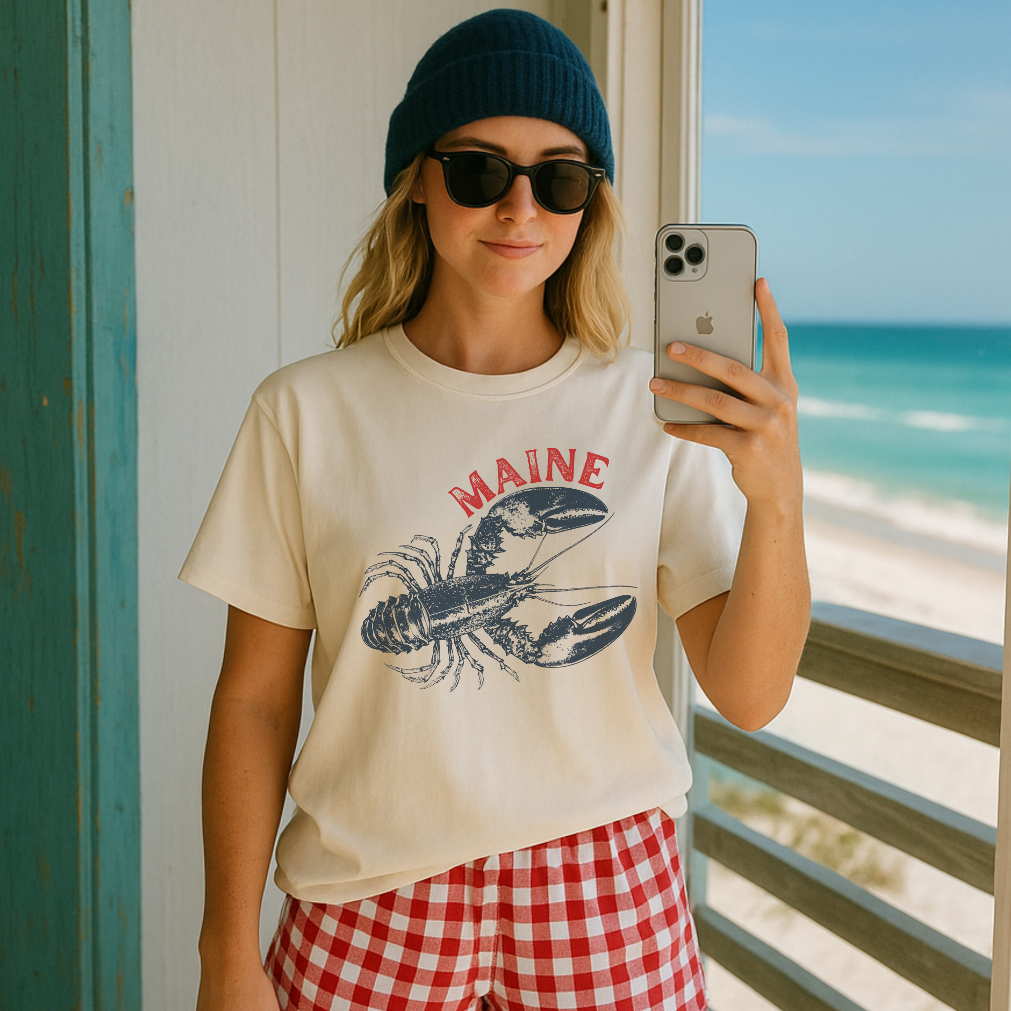 Hey Jude Graphic Tees - Wholesale Screen Printed T-Shirt - Women's - Maine Lobster T-Shirt0