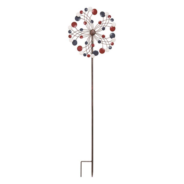 CLOSEOUT 4th of July Patriotic Spring Spinner Yardstake for wholesale by Transpac