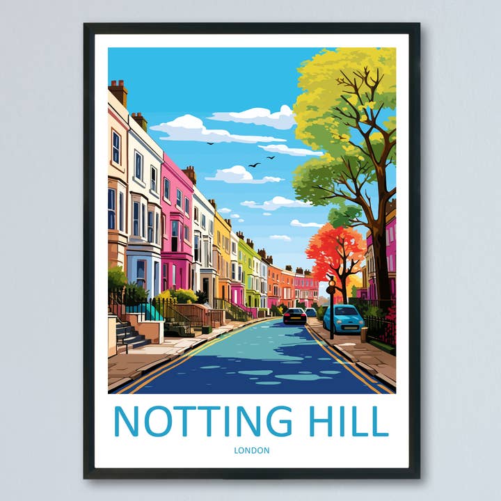 Notting Hill England Reiseplakat für den Großhandel von TravelzonaArt