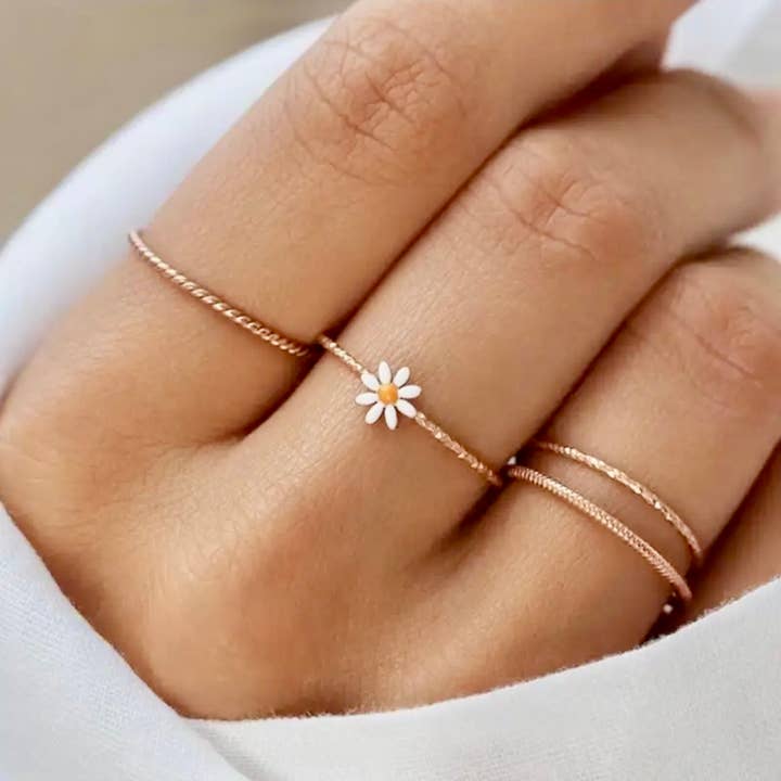 Mesa Blue - Wholesale Band/Stacked Ring - Daisy Stack Ring - Â Waterproof