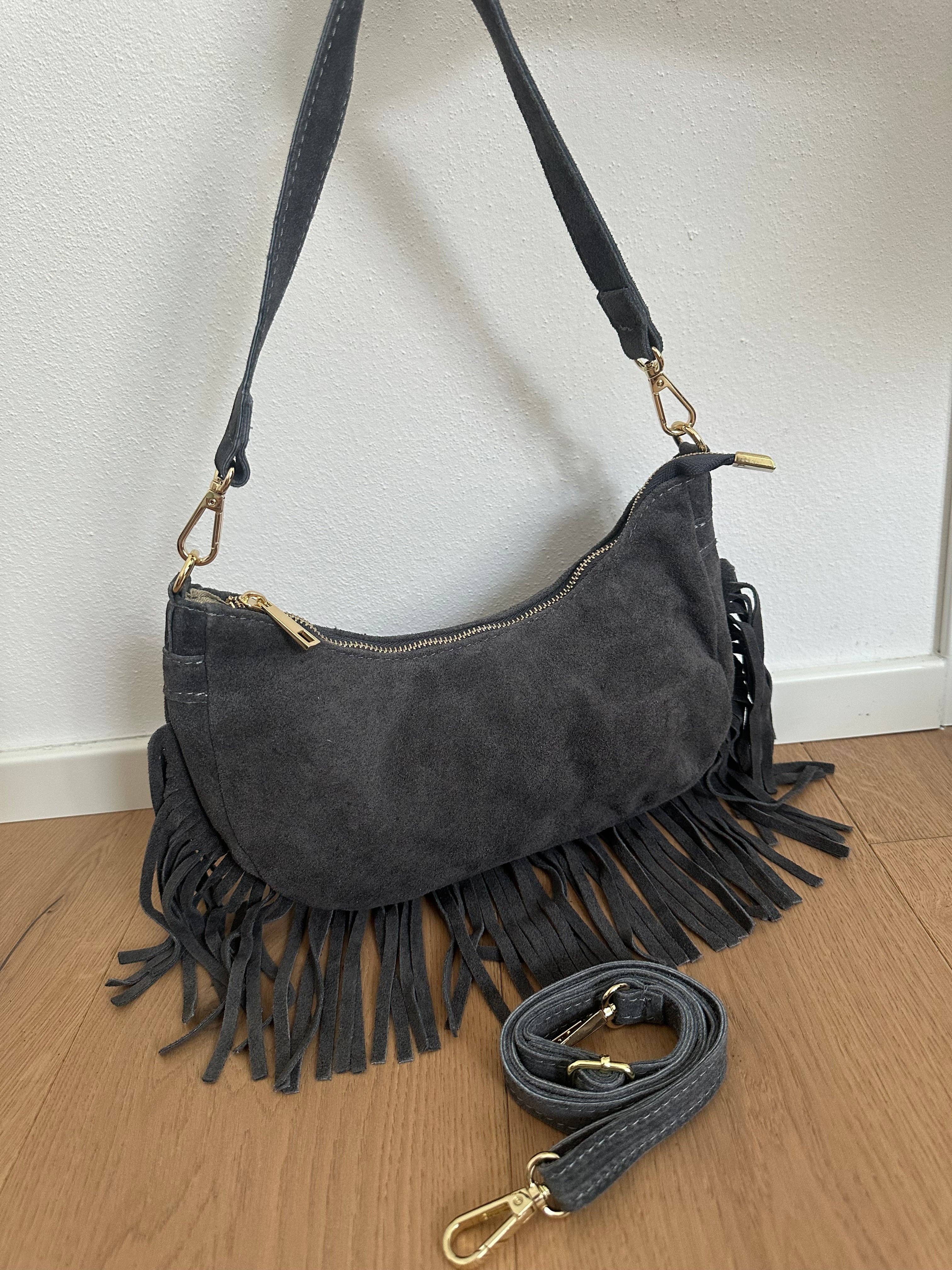 Zhade - Venta al por mayor Bolso con correa - Mujer - NINFEA - bolso de hombro de ante con flecos14