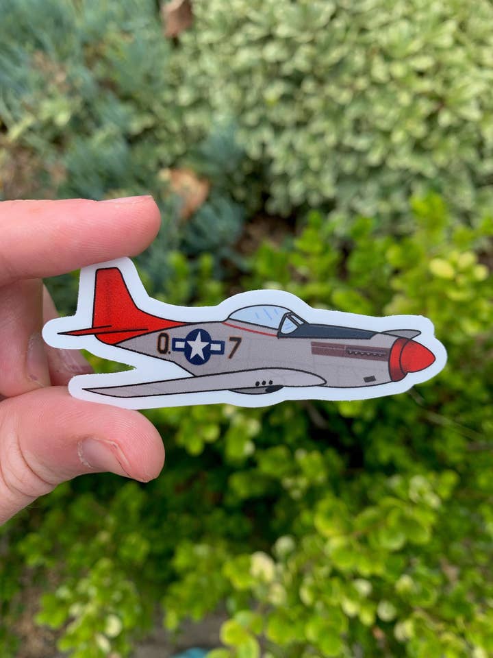 Extremely Retro - Wholesale Sticker - WWII P-51 Fighter Plane Sticker - Vinyl - Dishwasher Safe -4