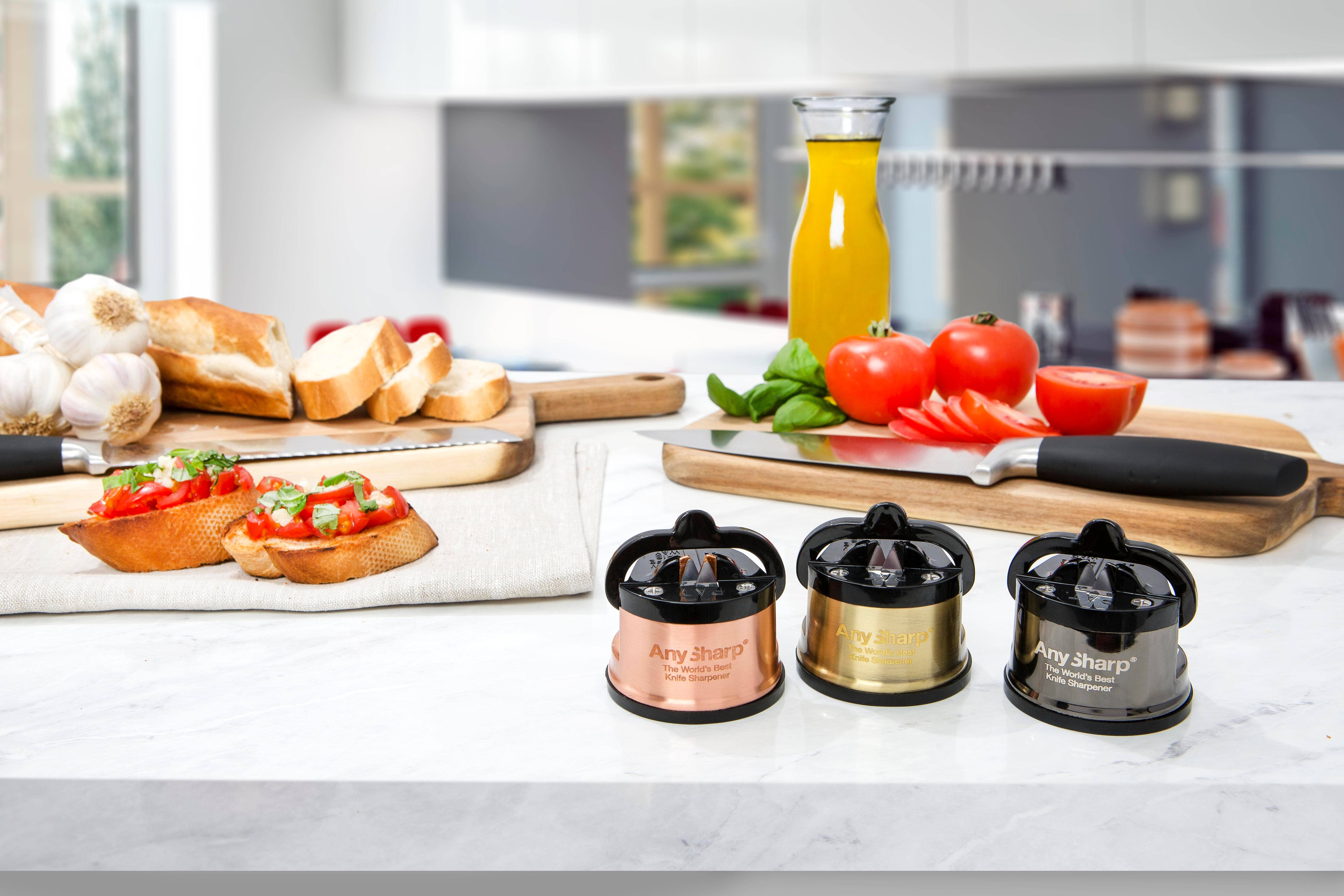 AnySharp - Venta al por mayor Afilador de cuchillos - AnySharp Chef - Afilador de cuchillos de latón2