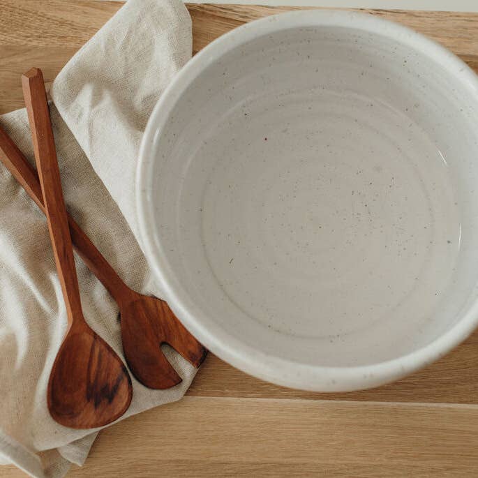 stor vit salladsskål för wholesale av Töpferei am Wald