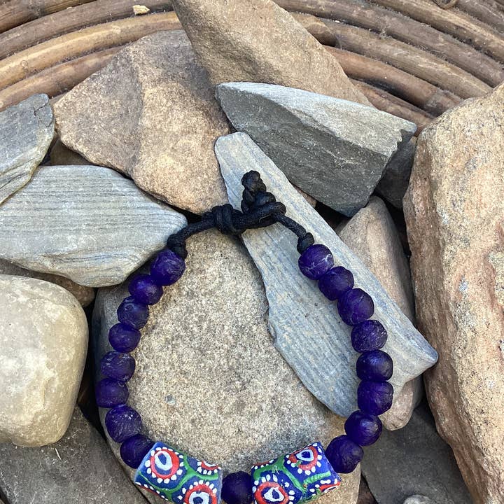 Tribal Krobo & Ghana Glass Bracelet for wholesale by Reflections African Jewelry LLC