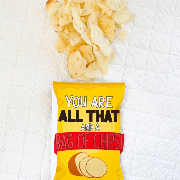 All That and a Bag Of Chips Greeting Card for wholesale by Dellwood Designs