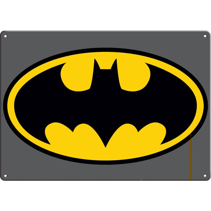 Batman Logo Metal Sign (11.5" x 8.25") for wholesale by Ata-Boy