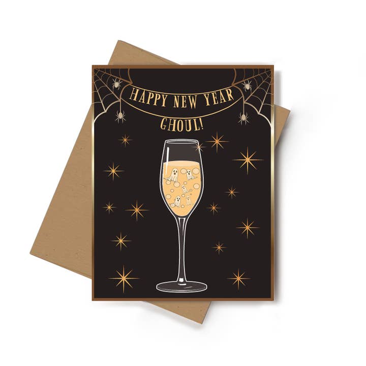 Gotisk nytårskort – Gotisk festhilsen kort - 6-pak for engroshandel hos Spooky Glam Paper