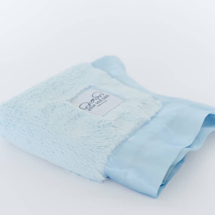 Lyxig Satinbård Snuttefilt - Blå för wholesale av ellie and sam